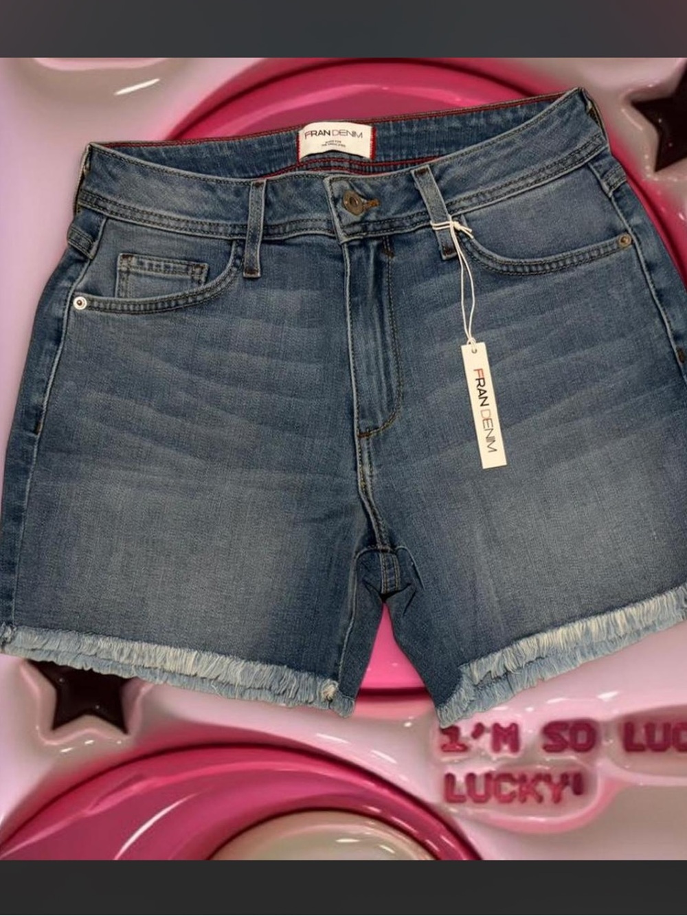 NWT Fran Denim "Lauren" Athletic Fit Shorts Size 26 - Picture 3 of 4